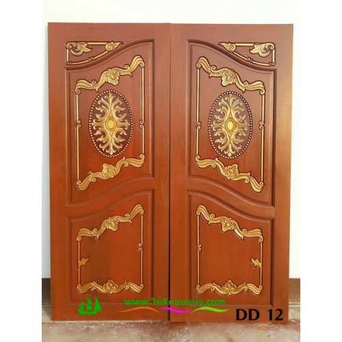 ประตูไม้สักบานคู่ รหัส DD12